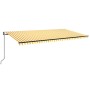 Toldo automático LED sensor de viento amarillo blanco 600x350cm de vidaXL, Toldos - Ref: Foro24-3069253, Precio: 979,07 €, De...