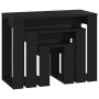 Mesas apilables 3 piezas madera contrachapada negro de vidaXL, Mesas auxiliares - Ref: Foro24-808604, Precio: 54,40 €, Descue...