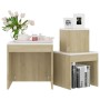 3-piece stackable tables in white Sonoma oak plywood by vidaXL, Side tables - Ref: Foro24-808599, Price: 51,56 €, Discount: %