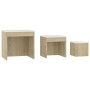 3-piece stackable tables in white Sonoma oak plywood by vidaXL, Side tables - Ref: Foro24-808599, Price: 51,56 €, Discount: %