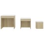 3-piece stackable tables in white Sonoma oak plywood by vidaXL, Side tables - Ref: Foro24-808599, Price: 51,56 €, Discount: %