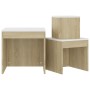 3-piece stackable tables in white Sonoma oak plywood by vidaXL, Side tables - Ref: Foro24-808599, Price: 51,56 €, Discount: %