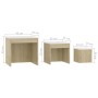 3-piece stackable tables in white Sonoma oak plywood by vidaXL, Side tables - Ref: Foro24-808599, Price: 51,56 €, Discount: %