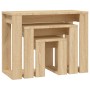 3-piece stackable tables in Sonoma oak-colored plywood by vidaXL, Side tables - Ref: Foro24-808606, Price: 54,55 €, Discount: %