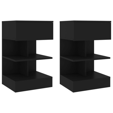 Bedside tables 2 units black 40x35x50 cm by vidaXL, Nightstands - Ref: Foro24-808651, Price: 93,47 €, Discount: %