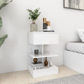 Glossy white plywood nightstand 40x35x65 cm by vidaXL, Nightstands - Ref: Foro24-808660, Price: 48,81 €, Discount: %