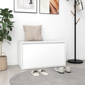 Weiße Flurbank aus Holzwerkstoff, 80 x 40 x 45 cm von vidaXL, Bänke für Hallen und Lager - Ref: Foro24-808666, Preis: 58,38 €...