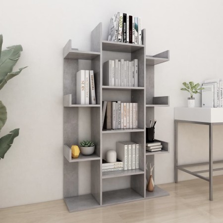 Concrete gray plywood bookcase 86x25.5x140 cm by vidaXL, Bookcases and shelves - Ref: Foro24-808904, Price: 79,17 €, Discount: %