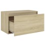 Banco pasillo madera de ingeniería roble Sonoma 80x40x45 cm de vidaXL, Bancos para recibidores y almacenamiento - Ref: Foro24...