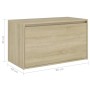 Banco pasillo madera de ingeniería roble Sonoma 80x40x45 cm de vidaXL, Bancos para recibidores y almacenamiento - Ref: Foro24...