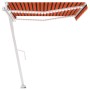 Toldo automático LED sensor de viento naranja marrón 450x350 cm de vidaXL, Toldos - Ref: Foro24-3069655, Precio: 825,99 €, De...