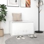 Engineered wood hallway bench in glossy white, measuring 80x40x45 cm. by vidaXL, Benches for halls and storage - Ref: Foro24-...