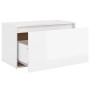 Engineered wood hallway bench in glossy white, measuring 80x40x45 cm. by vidaXL, Benches for halls and storage - Ref: Foro24-...