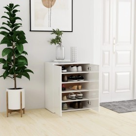 Glossy white engineered wood shoe rack cabinet 60x35x70 cm by vidaXL, Shoe racks and shoe organizers - Ref: Foro24-808924, Pr...