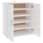 Mueble zapatero madera de ingeniería blanco brillo 60x35x70 cm de vidaXL, Zapateros y organizadores de calzado - Ref: Foro24-...