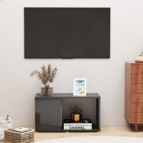 Glossy gray plywood TV cabinet 60x24x32 cm by vidaXL, TV Furniture - Ref: Foro24-809061, Price: 24,99 €, Discount: %