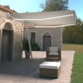 Toldo automático con LED y sensor de viento crema 500x350 cm de vidaXL, Toldos - Ref: Foro24-3069672, Precio: 829,60 €, Descu...