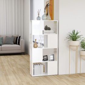 Estantería divisor de espacios blanco con brillo 60x24x124,5 cm de vidaXL, Librerías y estanterías - Ref: Foro24-809086, Prec...