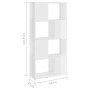 Estantería divisor de espacios blanco con brillo 60x24x124,5 cm de vidaXL, Librerías y estanterías - Ref: Foro24-809086, Prec...