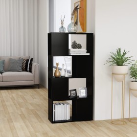 Black plywood separator bookcase 60x24x124.5 cm by vidaXL, Bookcases and shelves - Ref: Foro24-809081, Price: 52,57 €, Discou...