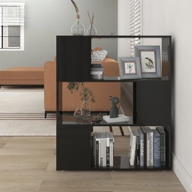 Glossy black plywood bookcase divider 80x24x94cm by vidaXL, Bookcases and shelves - Ref: Foro24-809132, Price: 51,99 €, Disco...