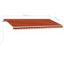 Toldo de pie retráctil manual naranja y marrón 450x350 cm de vidaXL, Toldos - Ref: Foro24-3069640, Precio: 509,99 €, Descuent...