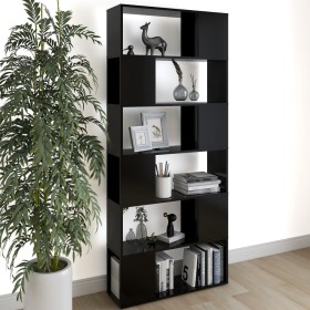 Librería separador madera contrachapada negro 80x24x186 cm de vidaXL, Librerías y estanterías - Ref: Foro24-809153, Precio: 9...