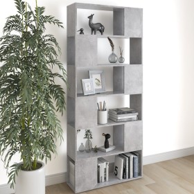 Concrete gray plywood separator bookcase 80x24x186 cm by vidaXL, Bookcases and shelves - Ref: Foro24-809156, Price: 78,95 €, ...