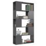 Librería separador madera contrachapada gris brillo 80x24x155cm de vidaXL, Librerías y estanterías - Ref: Foro24-809151, Prec...