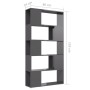 Plywood gray glossy bookshelf divider 80x24x155cm by vidaXL, Bookcases and shelves - Ref: Foro24-809151, Price: 66,44 €, Disc...