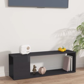 Glossy gray plywood TV cabinet 100x24x32 cm by vidaXL, TV Furniture - Ref: Foro24-809169, Price: 34,99 €, Discount: %