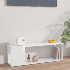 Glossy white plywood TV cabinet 100x24x32 cm by vidaXL, TV Furniture - Ref: Foro24-809167, Price: 39,57 €, Discount: %