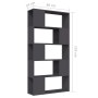 Plywood gray bookshelf divider 80x24x155 cm by vidaXL, Bookcases and shelves - Ref: Foro24-809145, Price: 62,45 €, Discount: %