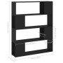 Estantería/divisor de espacios negro 100x24x124 cm de vidaXL, Librerías y estanterías - Ref: Foro24-809189, Precio: 64,25 €, ...