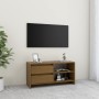 Honey brown pine solid wood TV cabinet 80x31x39 cm by vidaXL, TV Furniture - Ref: Foro24-809897, Price: 59,40 €, Discount: %