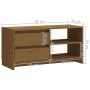 Mueble para TV de madera maciza pino marrón miel 80x31x39 cm de vidaXL, Muebles TV - Ref: Foro24-809897, Precio: 59,40 €, Des...