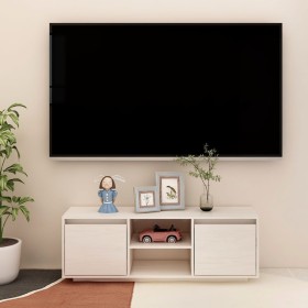 Mueble de TV madera maciza de pino blanco 110x30x40 cm de vidaXL, Muebles TV - Ref: Foro24-809901, Precio: 77,90 €, Descuento: %