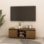 Mueble de TV de madera maciza pino marrón miel 110x30x40 cm de vidaXL, Muebles TV - Ref: Foro24-809903, Precio: 54,49 €, Desc...