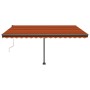 Automatic awning with wind sensor LED orange brown 450x350 cm by vidaXL, Awnings - Ref: Foro24-3069855, Price: 759,17 €, Disc...