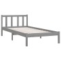 Estructura de cama madera maciza de pino gris 75x190 cm de vidaXL, Camas y somieres - Ref: Foro24-810044, Precio: 77,99 €, De...