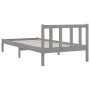 Estructura de cama madera maciza de pino gris 75x190 cm de vidaXL, Camas y somieres - Ref: Foro24-810044, Precio: 77,99 €, De...