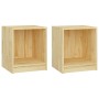 Mesitas de noche 2 uds madera maciza de pino 35,5x33,5x41,5 cm de vidaXL, Mesitas de noche - Ref: Foro24-809920, Precio: 47,4...