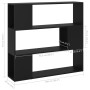 Estantería/divisor de espacios negro 100x24x94 cm de vidaXL, Librerías y estanterías - Ref: Foro24-809180, Precio: 64,25 €, D...