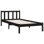 Black single solid pine wood bed frame 90x190cm by vidaXL, Beds and slatted bases - Ref: Foro24-810051, Price: 100,64 €, Disc...