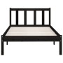 Black single solid pine wood bed frame 90x190cm by vidaXL, Beds and slatted bases - Ref: Foro24-810051, Price: 100,64 €, Disc...