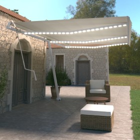 Toldo automático con LED sensor de viento crema 600x350 cm de vidaXL, Toldos - Ref: Foro24-3069692, Precio: 904,41 €, Descuen...