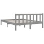 Solid gray pine wood bed frame 160x200 cm by vidaXL, Beds and slatted bases - Ref: Foro24-810094, Price: 115,51 €, Discount: %