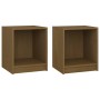 Bedside table 2 units made of pine wood in honey brown color 35.5x33.5x41.5cm by vidaXL, Nightstands - Ref: Foro24-809926, Pr...