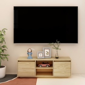 Solid pine wood TV cabinet 110x30x40 cm by vidaXL, TV Furniture - Ref: Foro24-809900, Price: 75,21 €, Discount: %