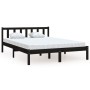 Estructura de cama madera maciza de pino negro 135x190 cm de vidaXL, Camas y somieres - Ref: Foro24-810061, Precio: 100,84 €,...